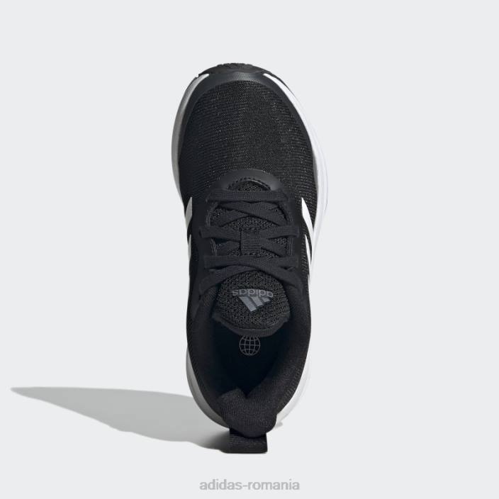 Adidas fortarun pantofi sport alergare dantela negri copii negru/alb/gri 2JBN11324