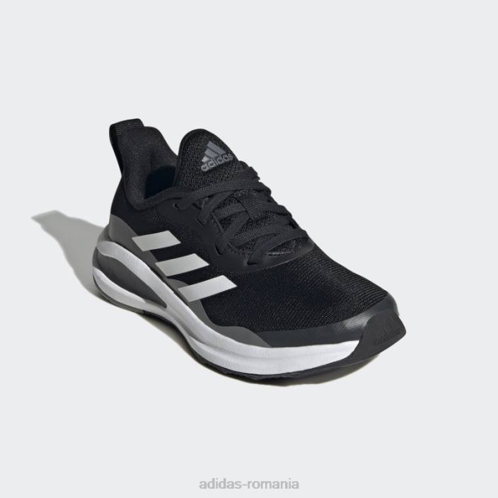 Adidas fortarun pantofi sport alergare dantela negri copii negru/alb/gri 2JBN11324
