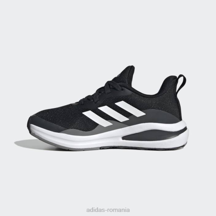 Adidas fortarun pantofi sport alergare dantela negri copii negru/alb/gri 2JBN11324