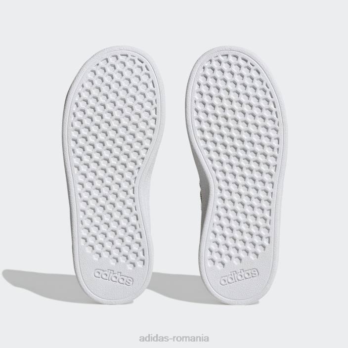 Adidas grand court sustainable lifestyle court dantelă elastică și pantofi cu curea superioară auriu mat copii aur alb/mat 2JBN11278