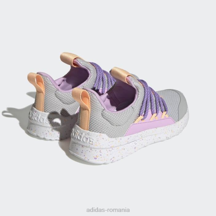 Adidas lite racer adapt 4.0 pantofi slip-on din dantela gri adidas copii gri/portocaliu acid/liliac 2JBN18024