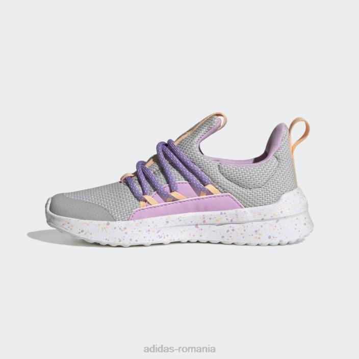 Adidas lite racer adapt 4.0 pantofi slip-on din dantela gri adidas copii gri/portocaliu acid/liliac 2JBN18024