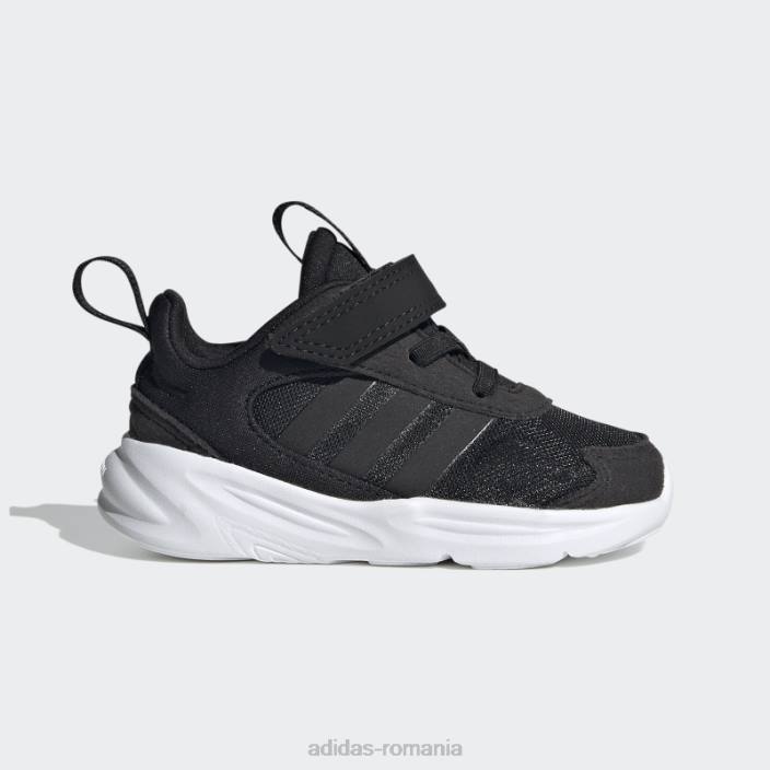 Adidas negru ozelle running lifestyle dantela elastica cu pantofi cu bretele superioare copii negru/carbon 2JBN18094
