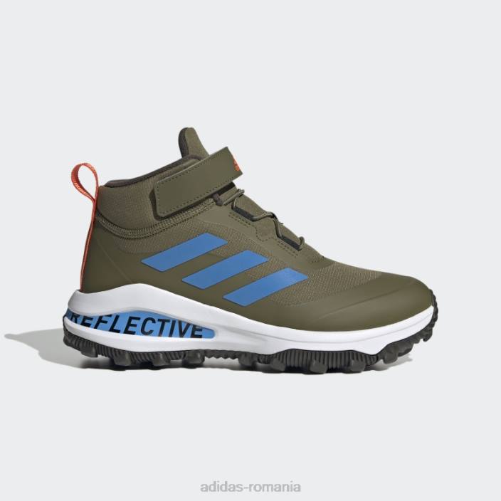 Adidas olive fortarun all terrain cloudfoam sport alergare dantela elastica si pantofi cu curea superioara copii măsline/albastru 2JBN18089