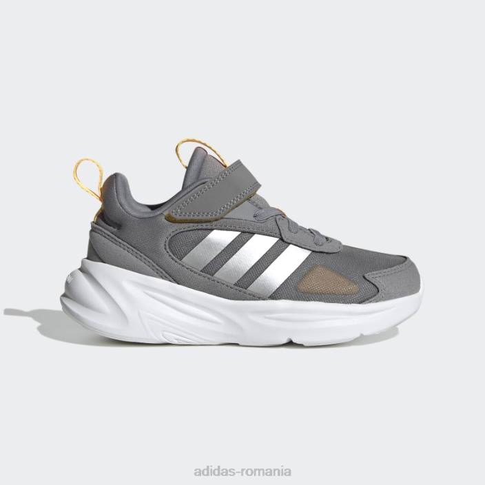 Adidas ozelle running lifestyle dantela elastica cu pantofi cu bretele superioare gri adidas copii gri/argintiu/auriu 2JBN17766