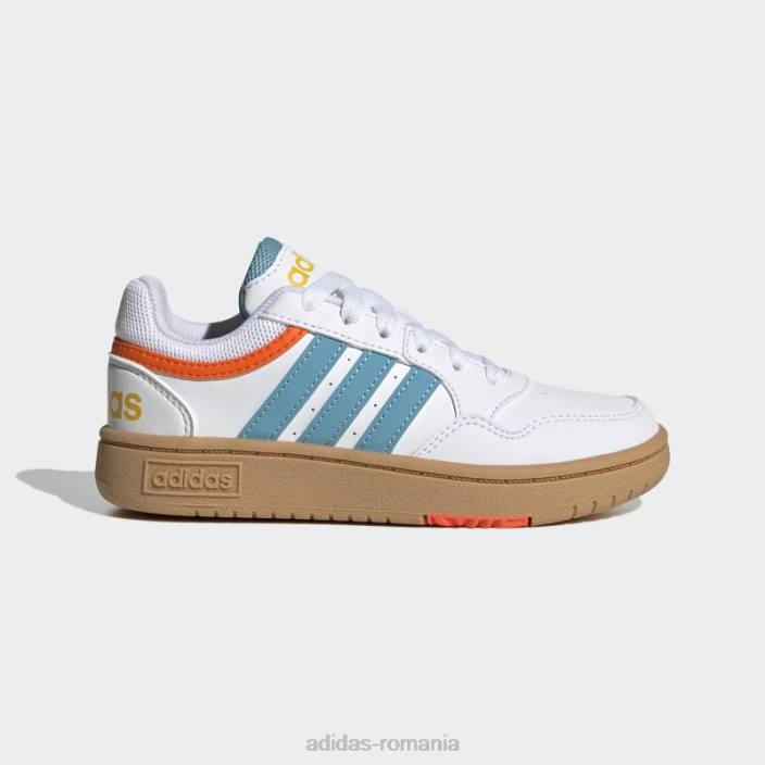 Adidas pantofi adidas hoops albi copii alb/albastru/auriu 2JBN11337