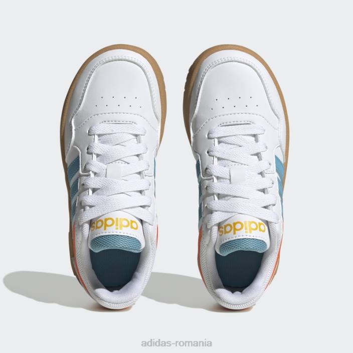 Adidas pantofi adidas hoops albi copii alb/albastru/auriu 2JBN11337