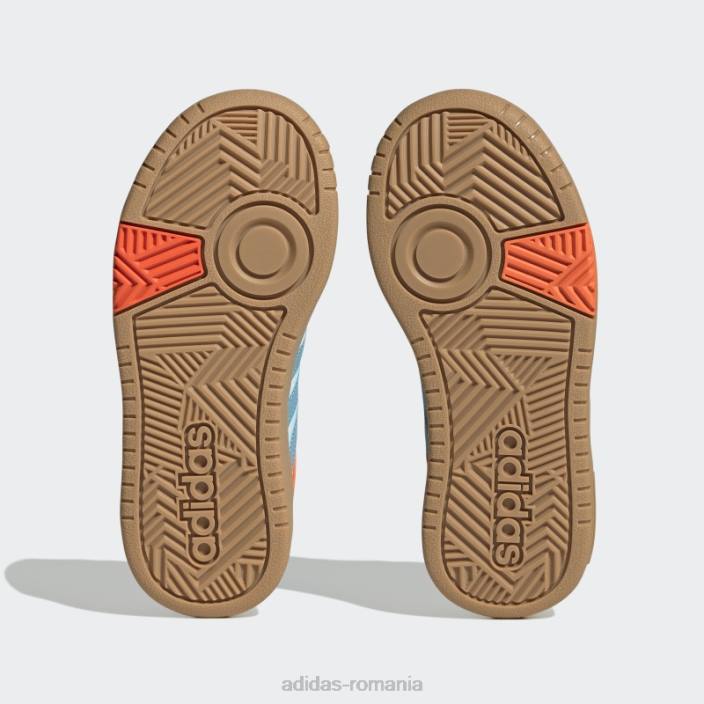 Adidas pantofi adidas hoops albi copii alb/albastru/auriu 2JBN11337