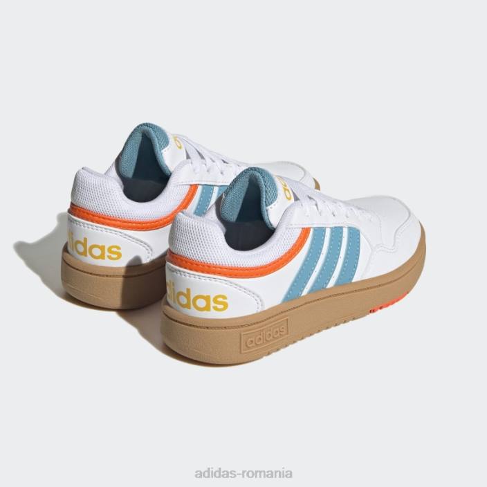 Adidas pantofi adidas hoops albi copii alb/albastru/auriu 2JBN11337