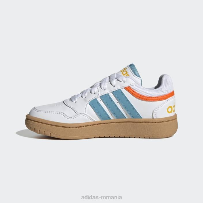 Adidas pantofi adidas hoops albi copii alb/albastru/auriu 2JBN11337