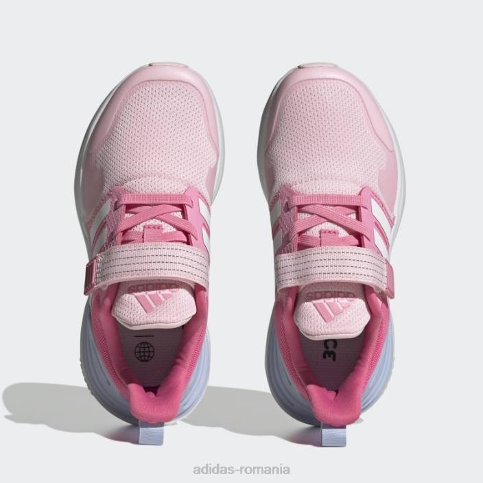 Adidas pantofi adidas rapid rapid sport bounce elastic din dantela cu curea superioară copii roz/alb 2JBN11313