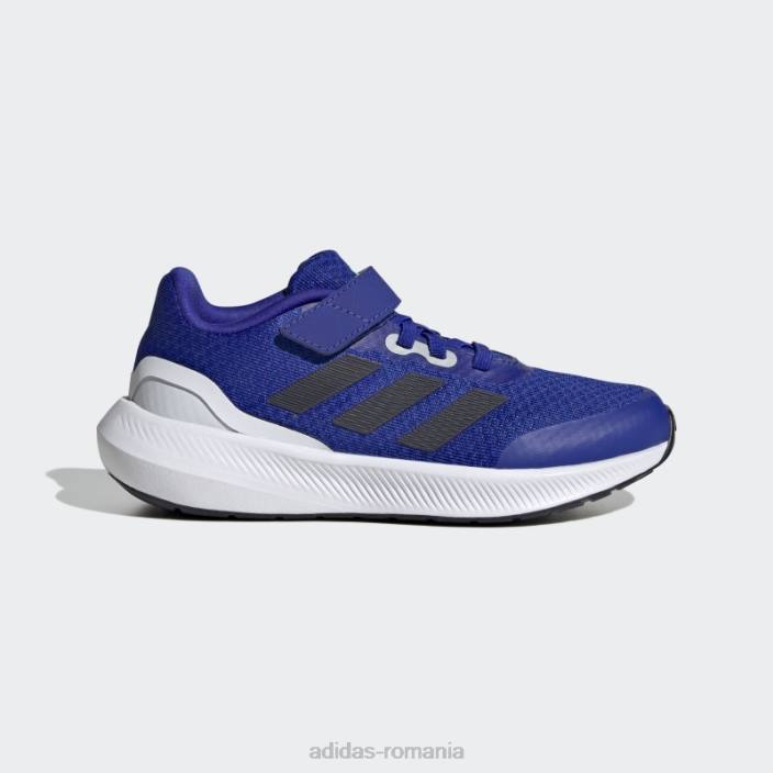 Adidas pantofi albaștri runfalcon 3.0 cu dantelă elastică copii albastru/cerneală/alb 2JBN17939