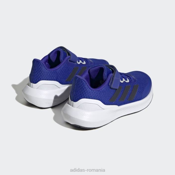 Adidas pantofi albaștri runfalcon 3.0 cu dantelă elastică copii albastru/cerneală/alb 2JBN17939