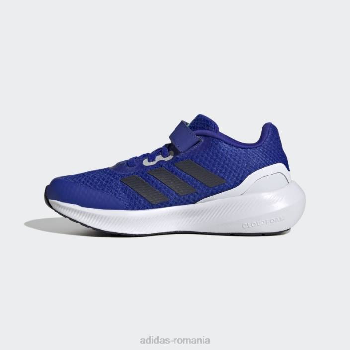 Adidas pantofi albaștri runfalcon 3.0 cu dantelă elastică copii albastru/cerneală/alb 2JBN17939