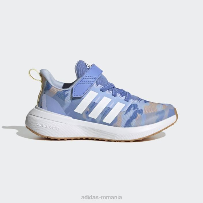 Adidas pantofi albastru fortarun 2.0 cloudfoam cu dantela elastica cu bretele adidas copii albastru/alb/galben 2JBN18021