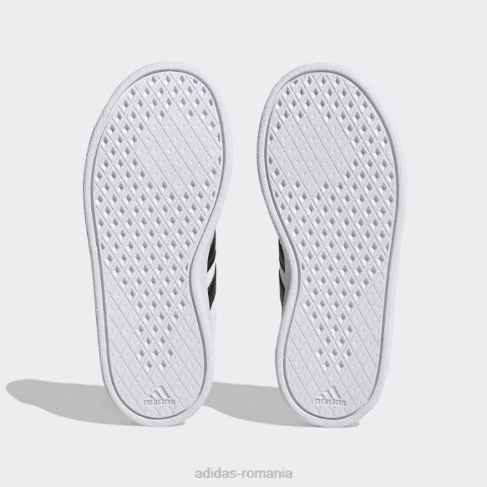 Adidas pantofi albi breaknet lifestyle din dantela curte copii alb negru 2JBN3502