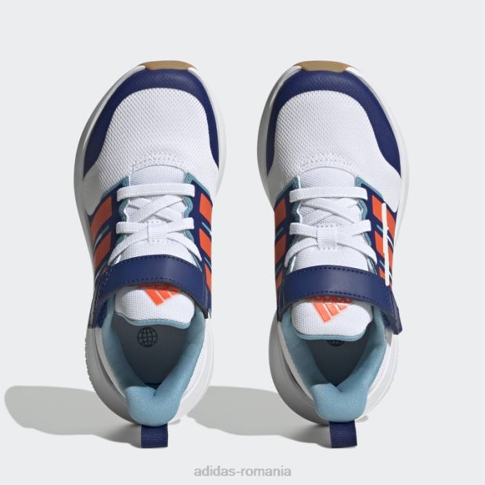 Adidas pantofi albi cu curea de sus cu dantela elastica fortarun 2.0 cloudfoam copii alb/rosu/albastru victorie 2JBN17855