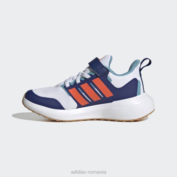 Adidas pantofi albi cu curea de sus cu dantela elastica fortarun 2.0 cloudfoam copii alb/rosu/albastru victorie 2JBN17855