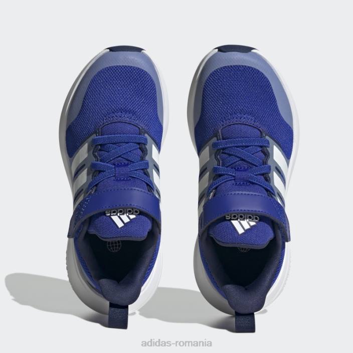 Adidas pantofi albi cu curea de sus cu dantela elastica fortarun 2.0 cloudfoam copii albastru alb 2JBN11318