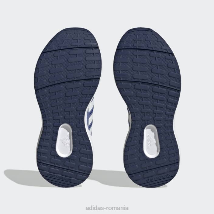 Adidas pantofi albi cu curea de sus cu dantela elastica fortarun 2.0 cloudfoam copii albastru alb 2JBN11318
