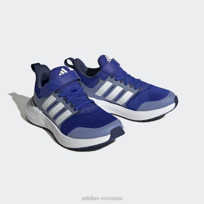 Adidas pantofi albi cu curea de sus cu dantela elastica fortarun 2.0 cloudfoam copii albastru alb 2JBN11318