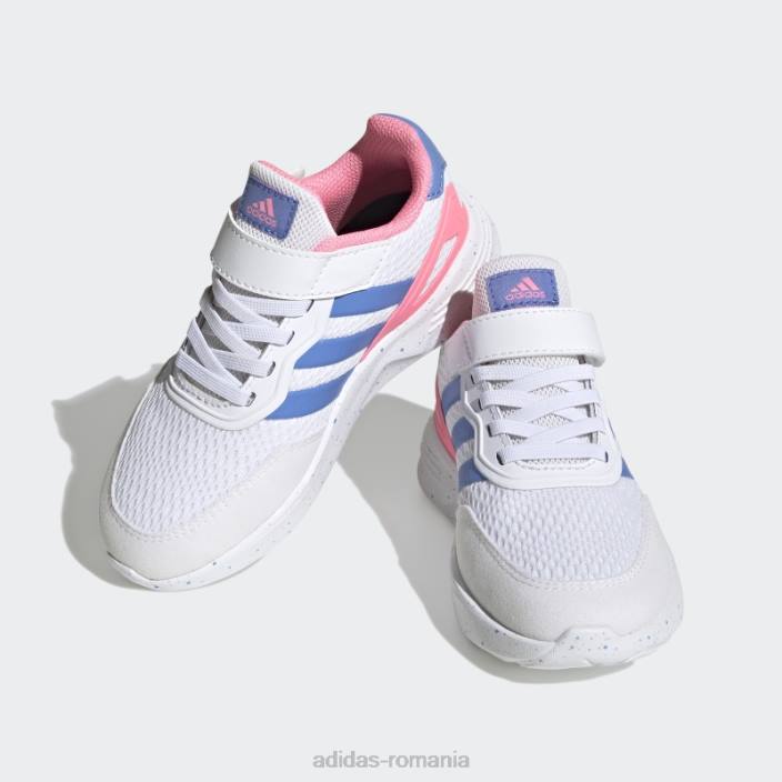 Adidas pantofi albi cu curea din dantelă elastică nebzed copii alb/albastru/roz fascicul 2JBN17998