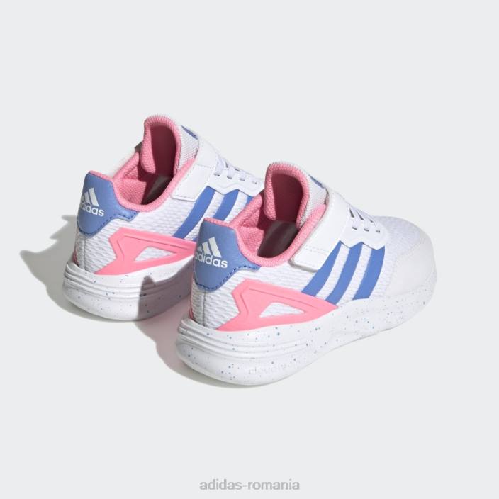 Adidas pantofi albi cu curea din dantelă elastică nebzed copii alb/albastru/roz fascicul 2JBN17998