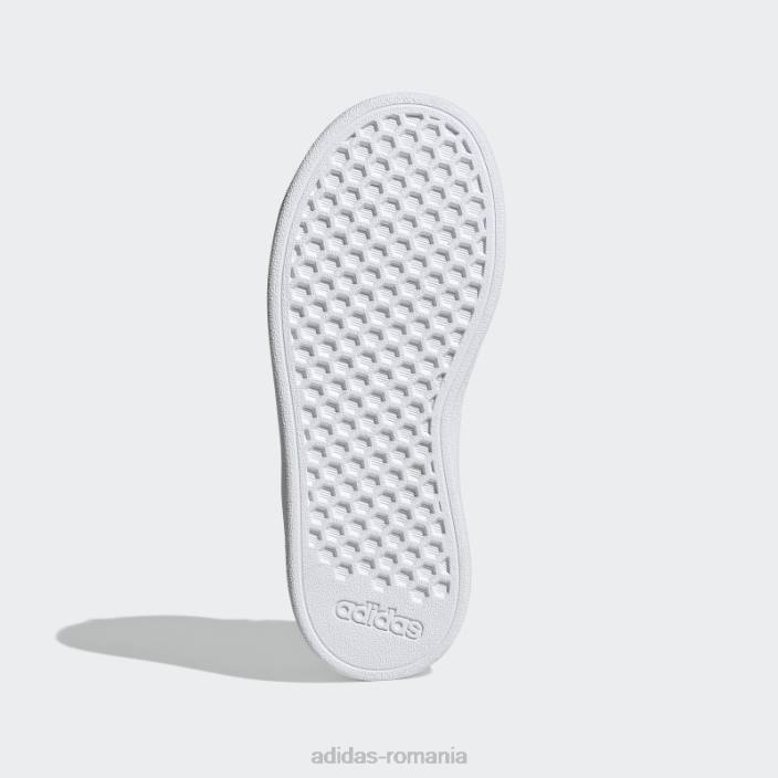 Adidas pantofi albi cu dantelă elastică grand Court și cu curea superioară copii alb negru 2JBN17686