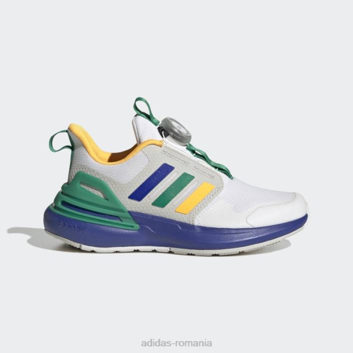 Adidas pantofi albi cu inchidere boa rapidasport bounce copii alb/albastru/verde curte 2JBN18004