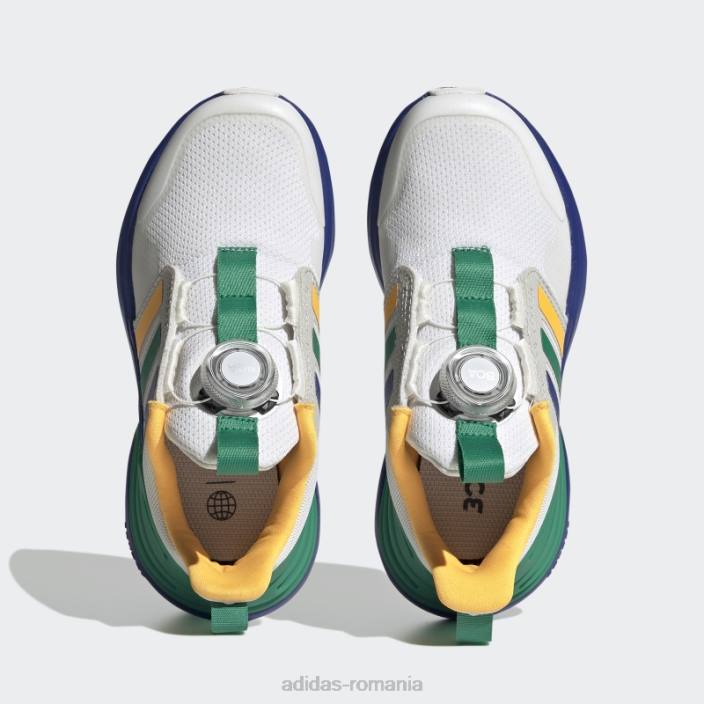 Adidas pantofi albi cu inchidere boa rapidasport bounce copii alb/albastru/verde curte 2JBN18004