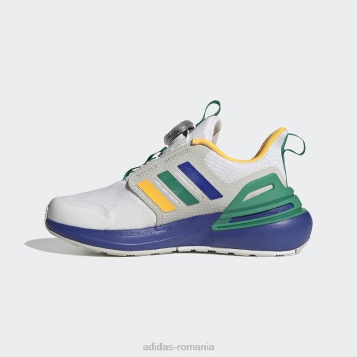 Adidas pantofi albi cu inchidere boa rapidasport bounce copii alb/albastru/verde curte 2JBN18004