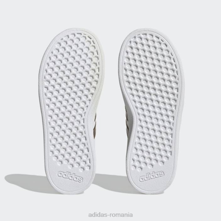 Adidas pantofi albi din dantelă sustenabil Grand Court copii aur alb/mat 2JBN17975