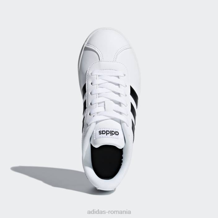 Adidas pantofi albi vl court 2.0 copii alb negru 2JBN18221