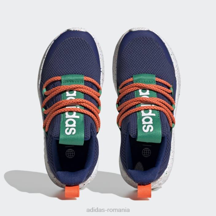 Adidas pantofi blue lite racer adapt 4.0 cu dantelă copii albastru/albastru închis/verde curte 2JBN17728