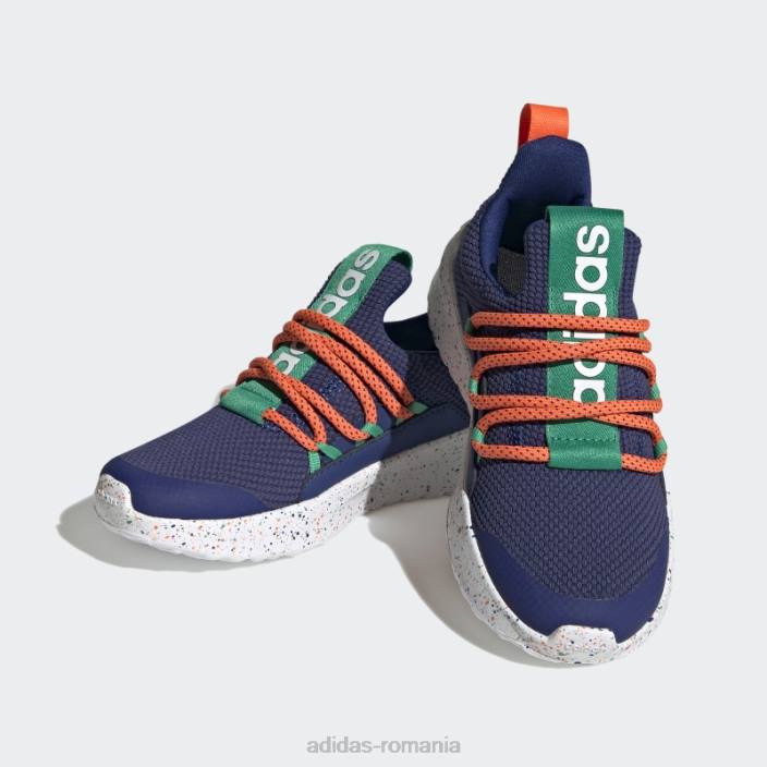 Adidas pantofi blue lite racer adapt 4.0 cu dantelă copii albastru/albastru închis/verde curte 2JBN17728