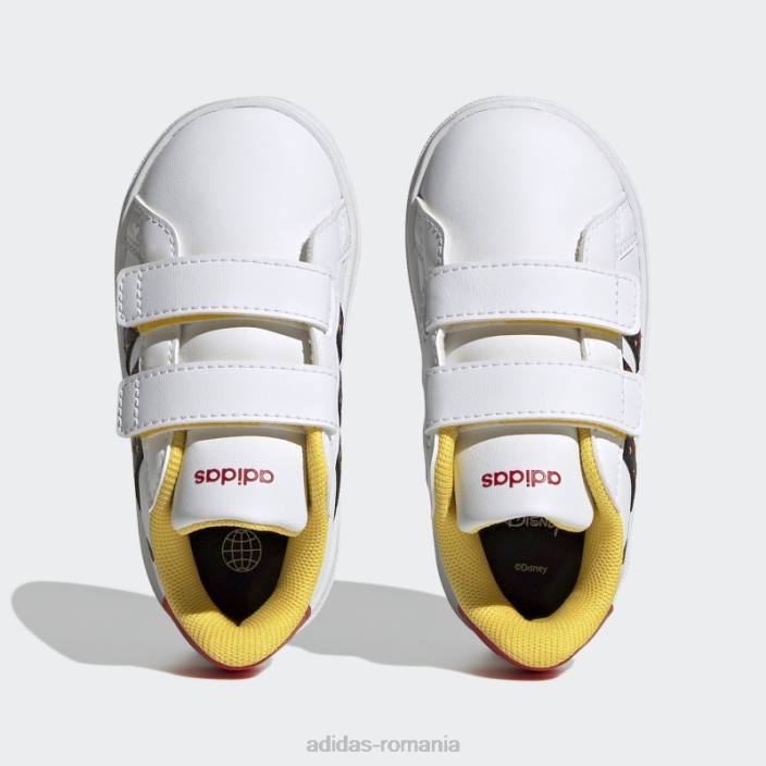 Adidas pantofi cu cârlig și buclă alb x disney grand court mickey copii alb/negru/stacojiu 2JBN11198
