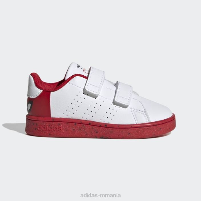Adidas pantofi cu cârlig și buclă alb x marvel avantaj spider-man fierbinte copii alb/stacojiu 2JBN11434