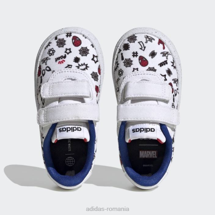 Adidas pantofi cu cârlig și buclă alb x marvel vulcraid3r spider-man copii alb/stacojiu 2JBN17732
