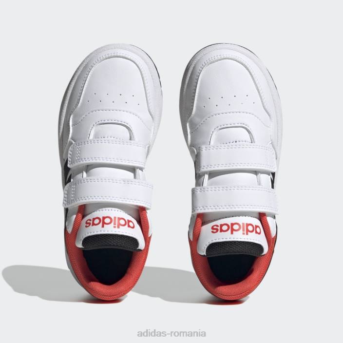 Adidas pantofi cu cârlig și buclă de baschet stil de viață alb hoops adidas copii alb/negru/rosu 2JBN17667