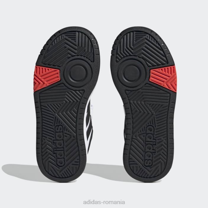 Adidas pantofi cu cârlig și buclă de baschet stil de viață alb hoops adidas copii alb/negru/rosu 2JBN17667