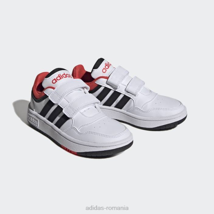 Adidas pantofi cu cârlig și buclă de baschet stil de viață alb hoops adidas copii alb/negru/rosu 2JBN17667