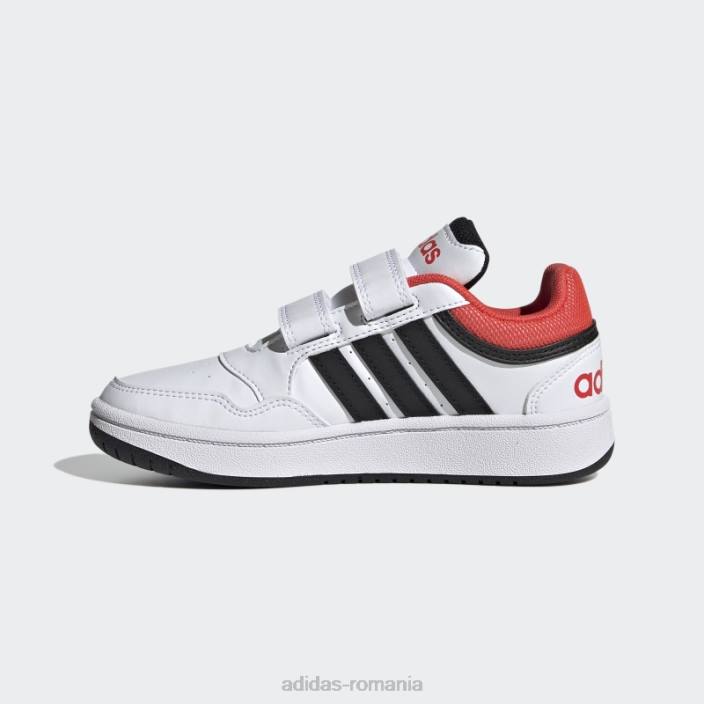 Adidas pantofi cu cârlig și buclă de baschet stil de viață alb hoops adidas copii alb/negru/rosu 2JBN17667