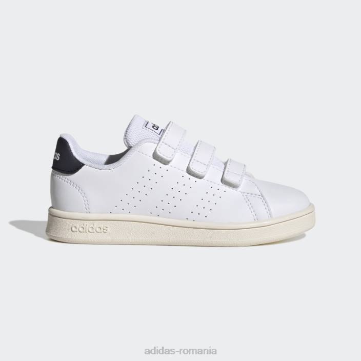 Adidas pantofi cu cârlig și buclă de stil de viață alb avantaj court copii alb/cerneală 2JBN17788