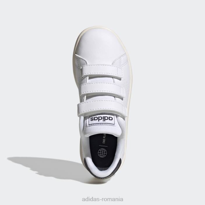 Adidas pantofi cu cârlig și buclă de stil de viață alb avantaj court copii alb/cerneală 2JBN17788