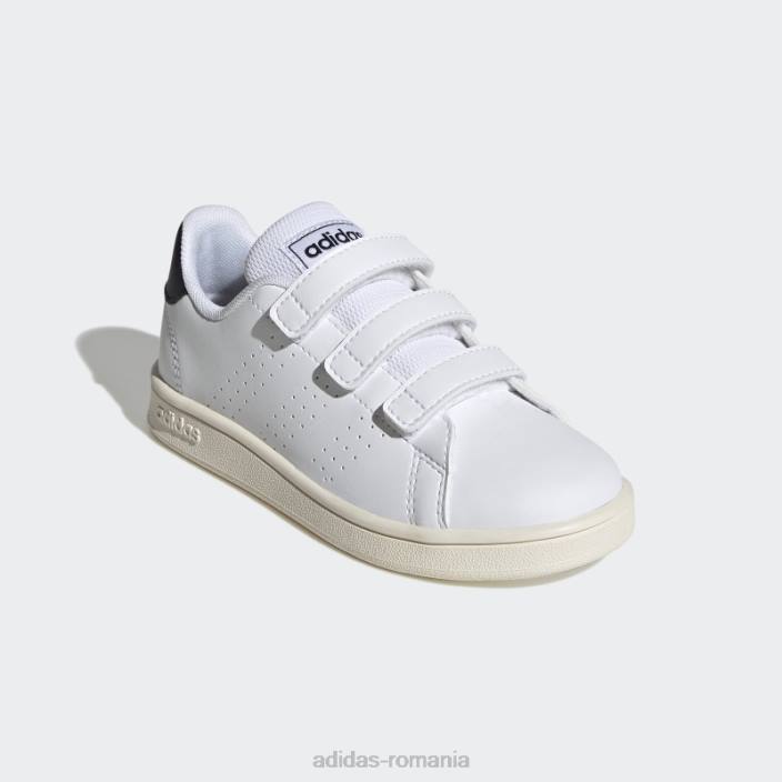 Adidas pantofi cu cârlig și buclă de stil de viață alb avantaj court copii alb/cerneală 2JBN17788