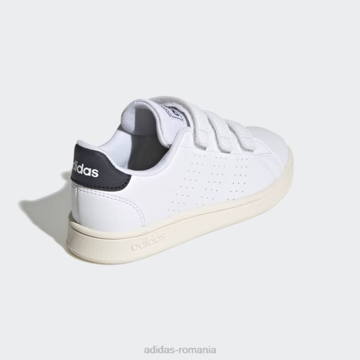 Adidas pantofi cu cârlig și buclă de stil de viață alb avantaj court copii alb/cerneală 2JBN17788