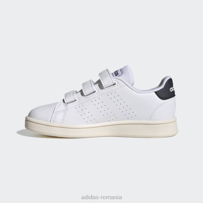 Adidas pantofi cu cârlig și buclă de stil de viață alb avantaj court copii alb/cerneală 2JBN17788