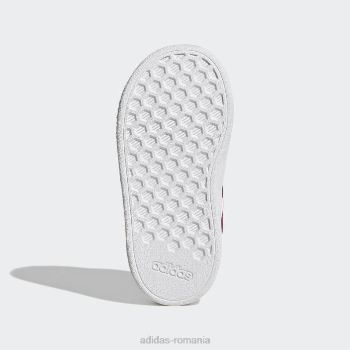 Adidas pantofi cu cârlig și buclă stil de viață grand court magenta real copii alb/magenta real 2JBN11322
