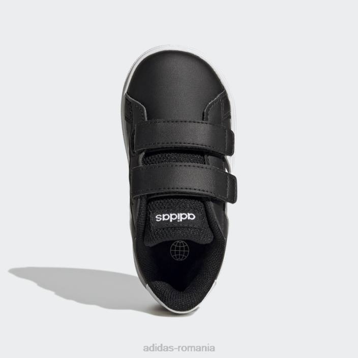 Adidas pantofi cu cârlig și buclă stil de viață grand court negri copii alb negru 2JBN17666