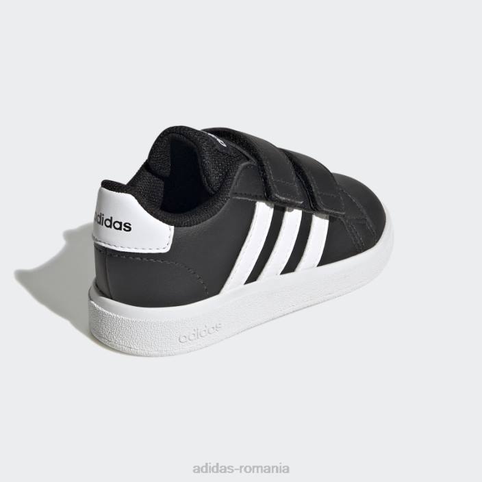 Adidas pantofi cu cârlig și buclă stil de viață grand court negri copii alb negru 2JBN17666